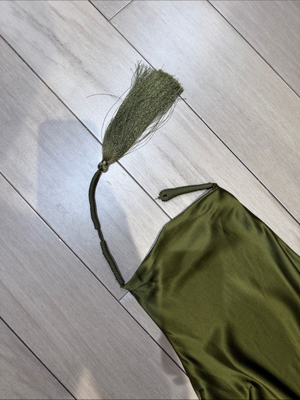 Reformation Camile Rowe Bianca Silk Dress Moss Garden - Picture 5 of 10